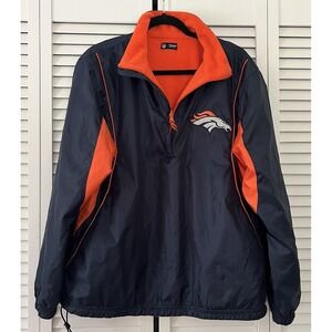 NFL Broncos Men's Reversible Jacket Quarter Zip Pullover  size M